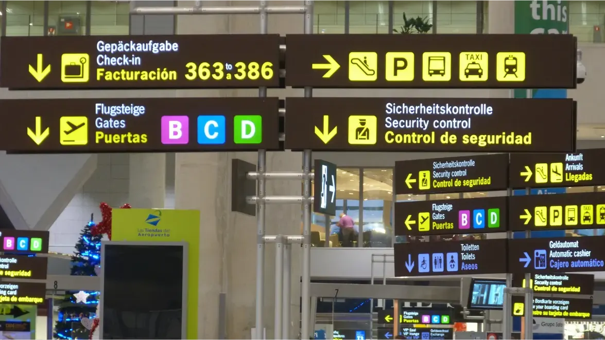 Inside Madrid airport